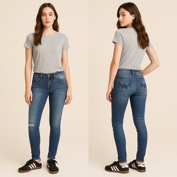 YMI JEANS 🌙 Women’s Low-Rise Skinny Distressed Denim 👖 Sz 3 🌸🔥✨ - Picture 4 of 16